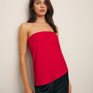 Reformation Mollie Top in Vibrant Red